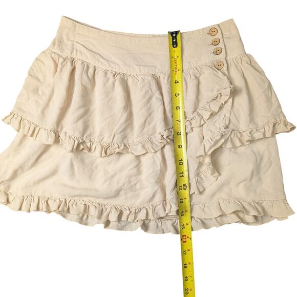 Forever 21 Y2K Creme Tiered Mini Wrap Skirt | Women's M - Picture 6 of 6